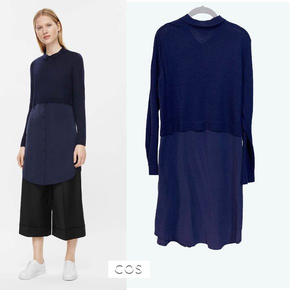 COS Merino Wool Sweater with attached Silk Panel - Picture 2 of 2